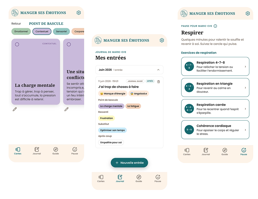Captures d’écran de l’application